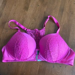 Bright pink racerback bra